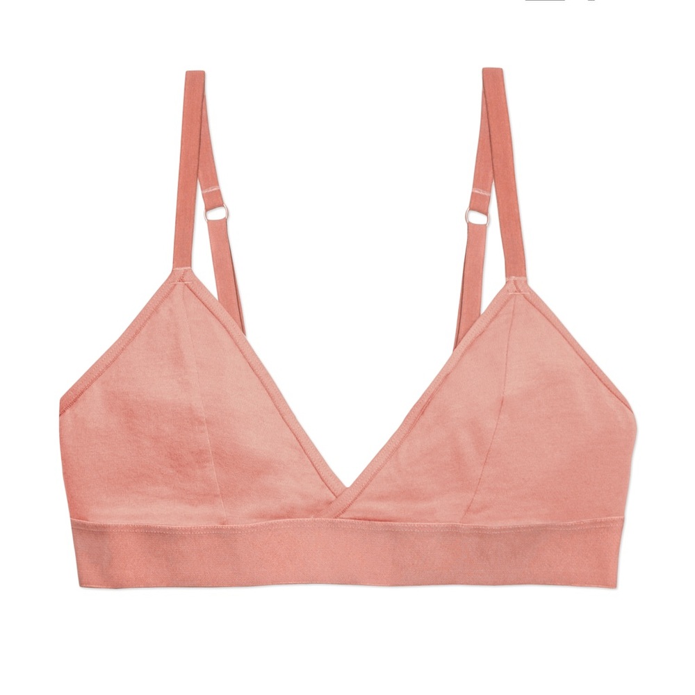 RICHER POORER Set of 2 Bralettes in Blush Pink and Orange, Size Small